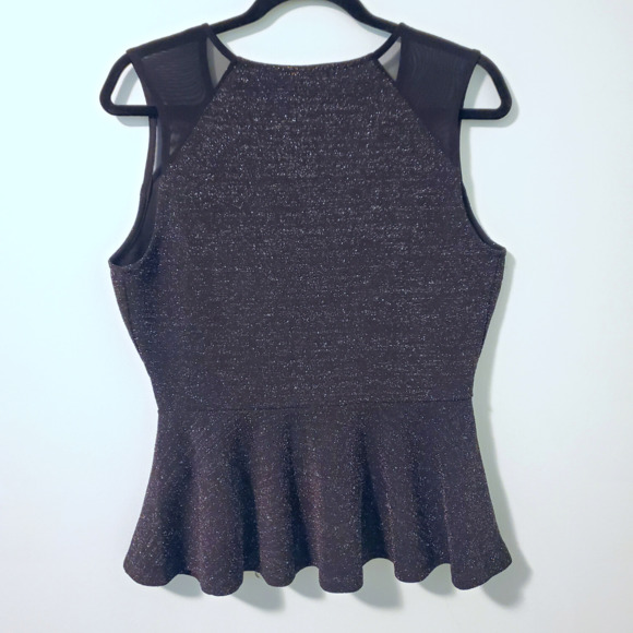 GLITTERING Black Peplum Top - Picture 3 of 3